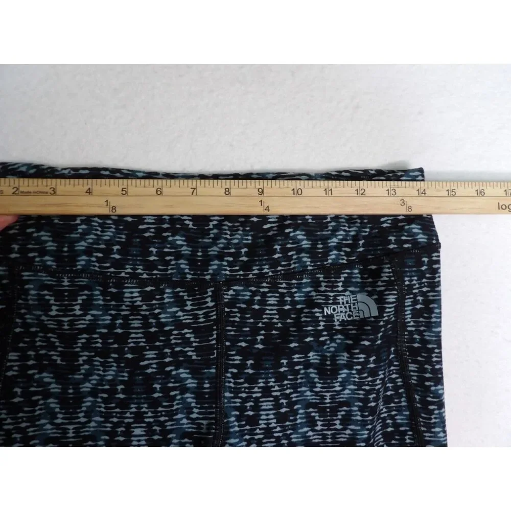 The North Face Womens Medium Blue Black Leggings Activewear‎ Athleisure Abstract
